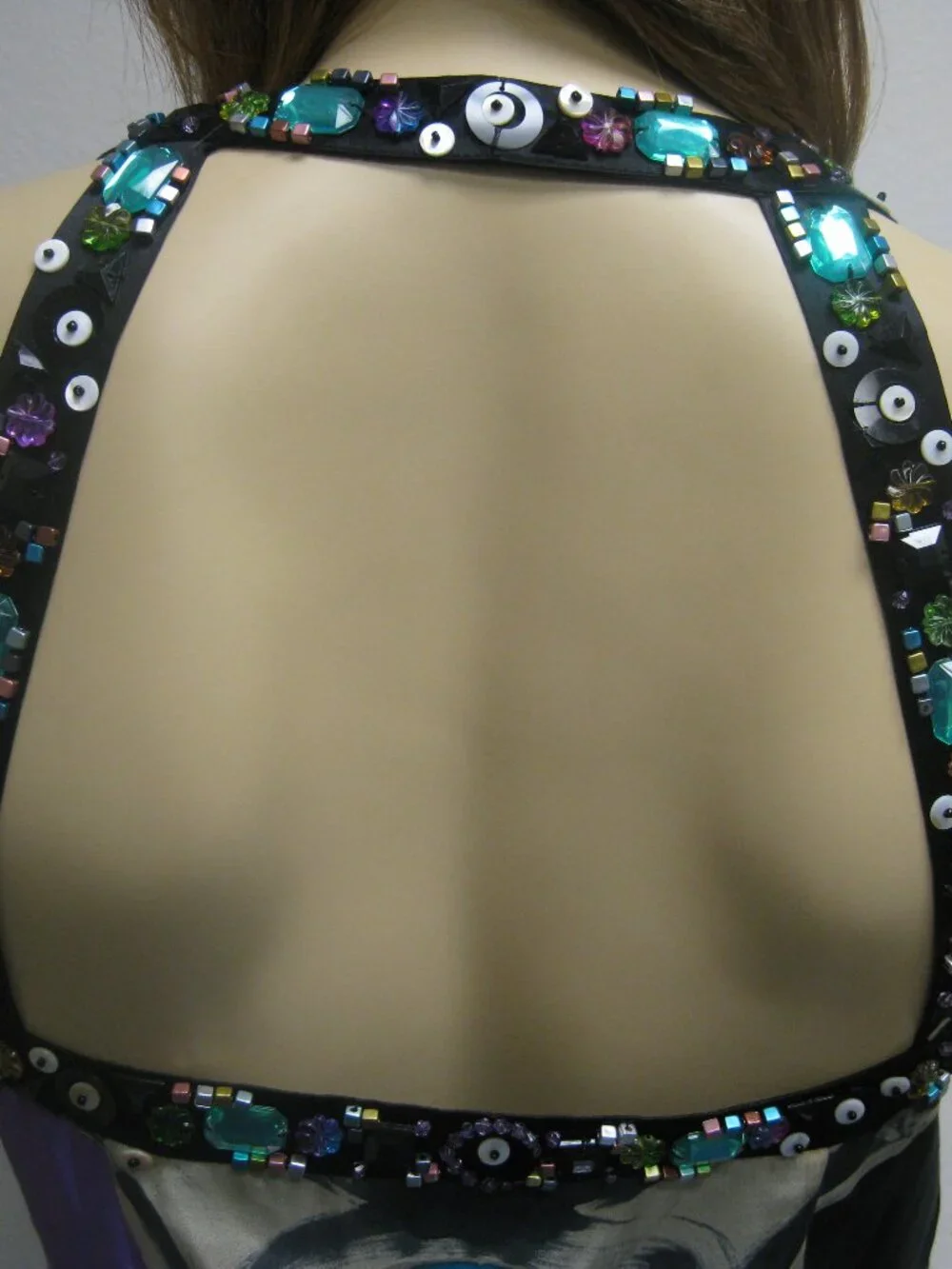 Sue Wong Y2K 100% SILK Beaded Evening Cocktail 28 Dress Circle Purple Teal Short - Picture 4 of 16